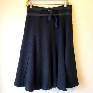 Jane&John black below knee flowy wool blend side zip skirt  Sz M